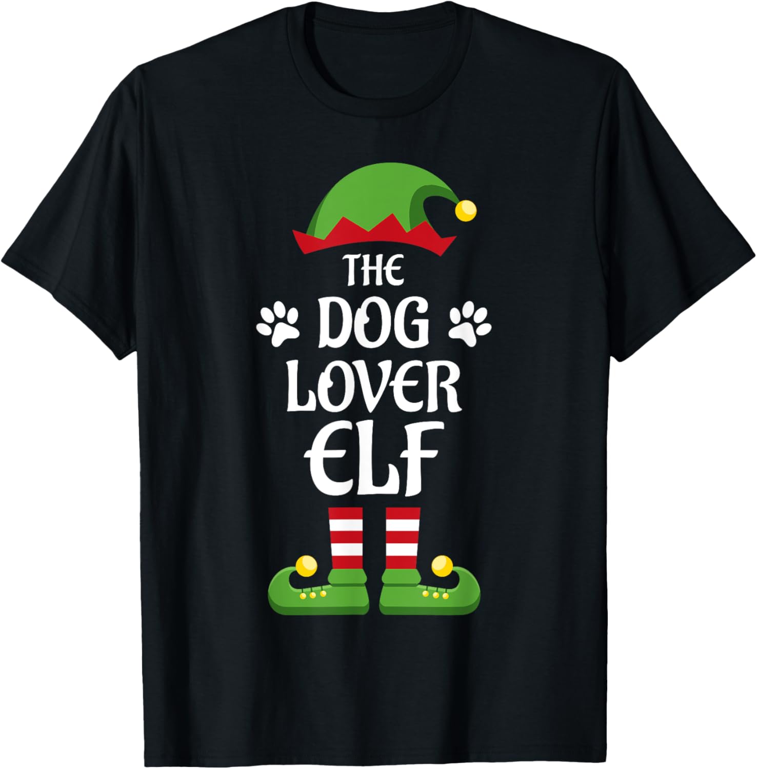 Dog Lover Elf Family Matching Group Christmas Women Kids T-Shirt - T-Shirt | Black