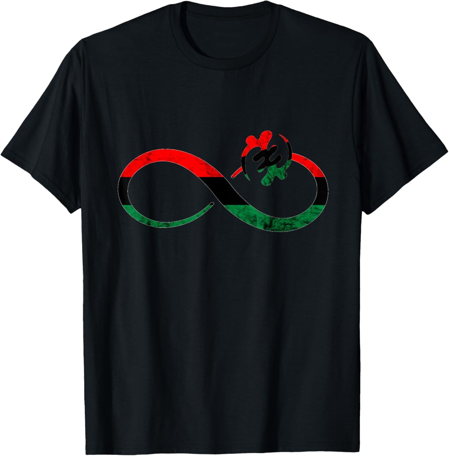 Gye Nyame Adinkra Pan African Infinity African Flag T-Shirt - T-Shirt | Black