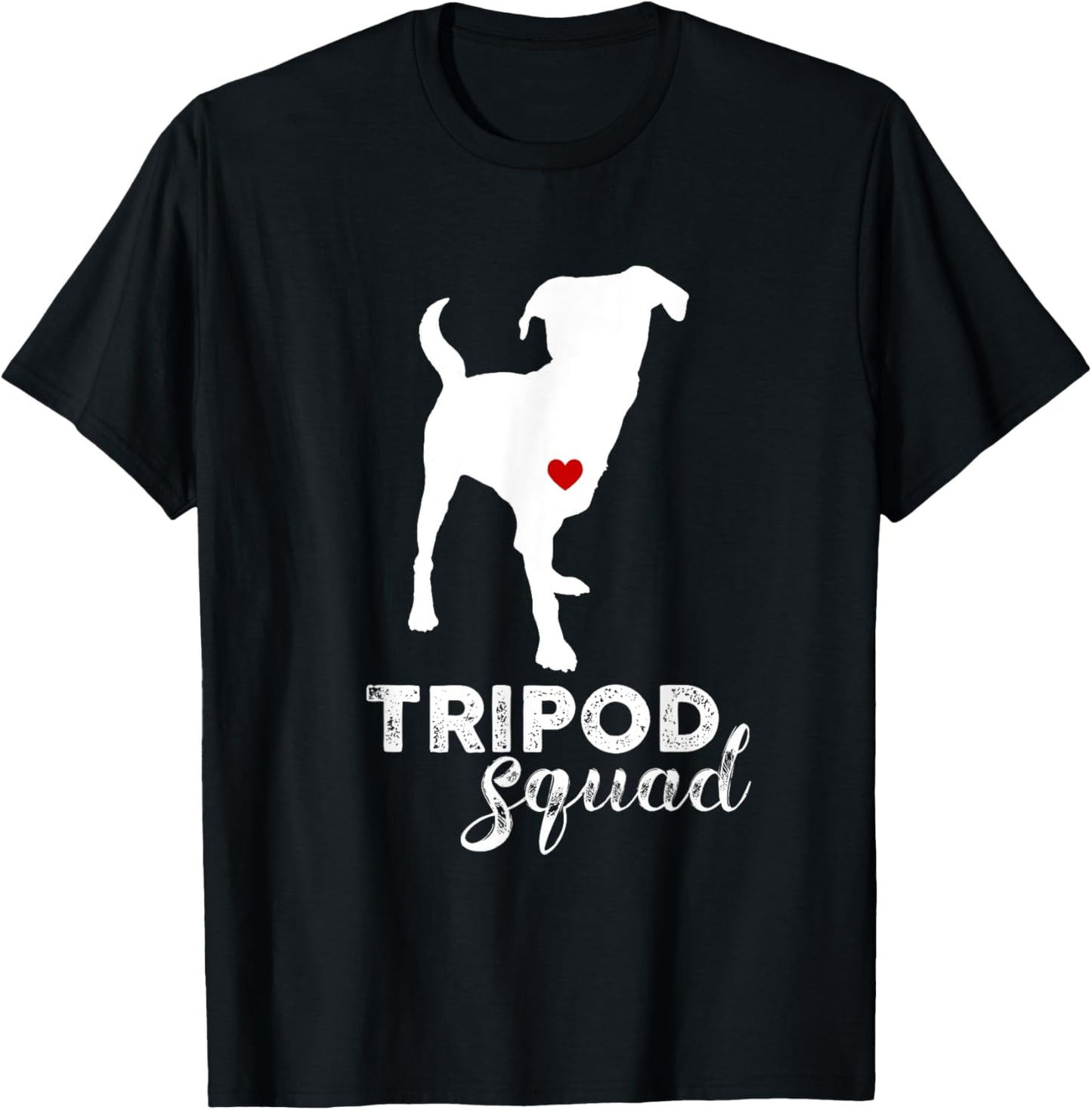 Tripod Squad, Left Front Leg Amputee, Three Legged Dog Men Women Kids T-Shirt - T-Shirt | Black