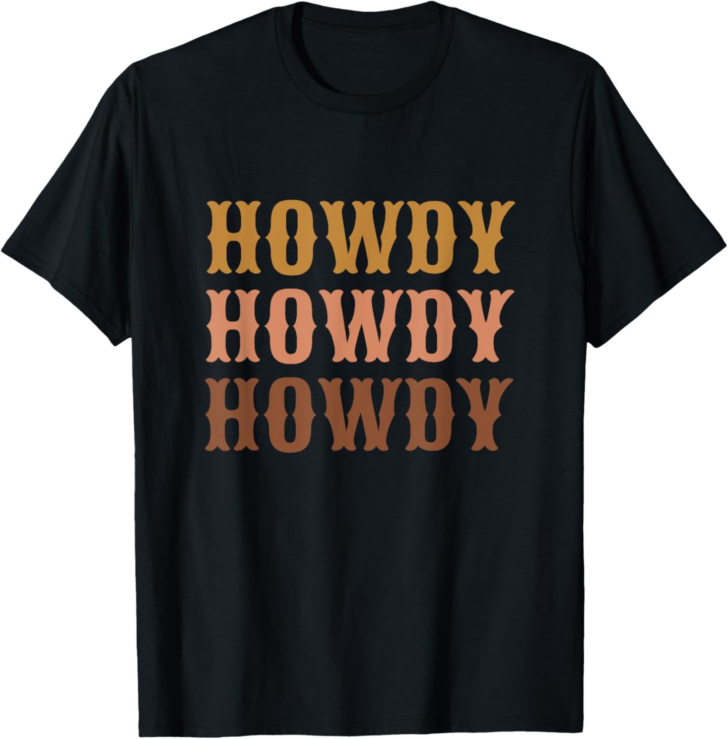 Vintage Brown Howdy Rodeo Western Country Texas Lover Gifts T-Shirt - T-Shirt | Black