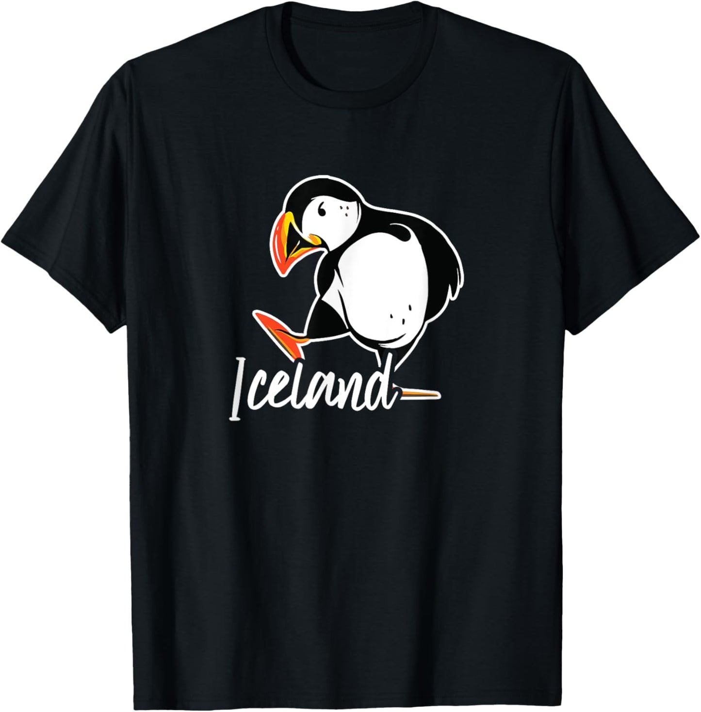 Iceland Shirt with Puffin Bird T-Shirt - T-Shirt | Black