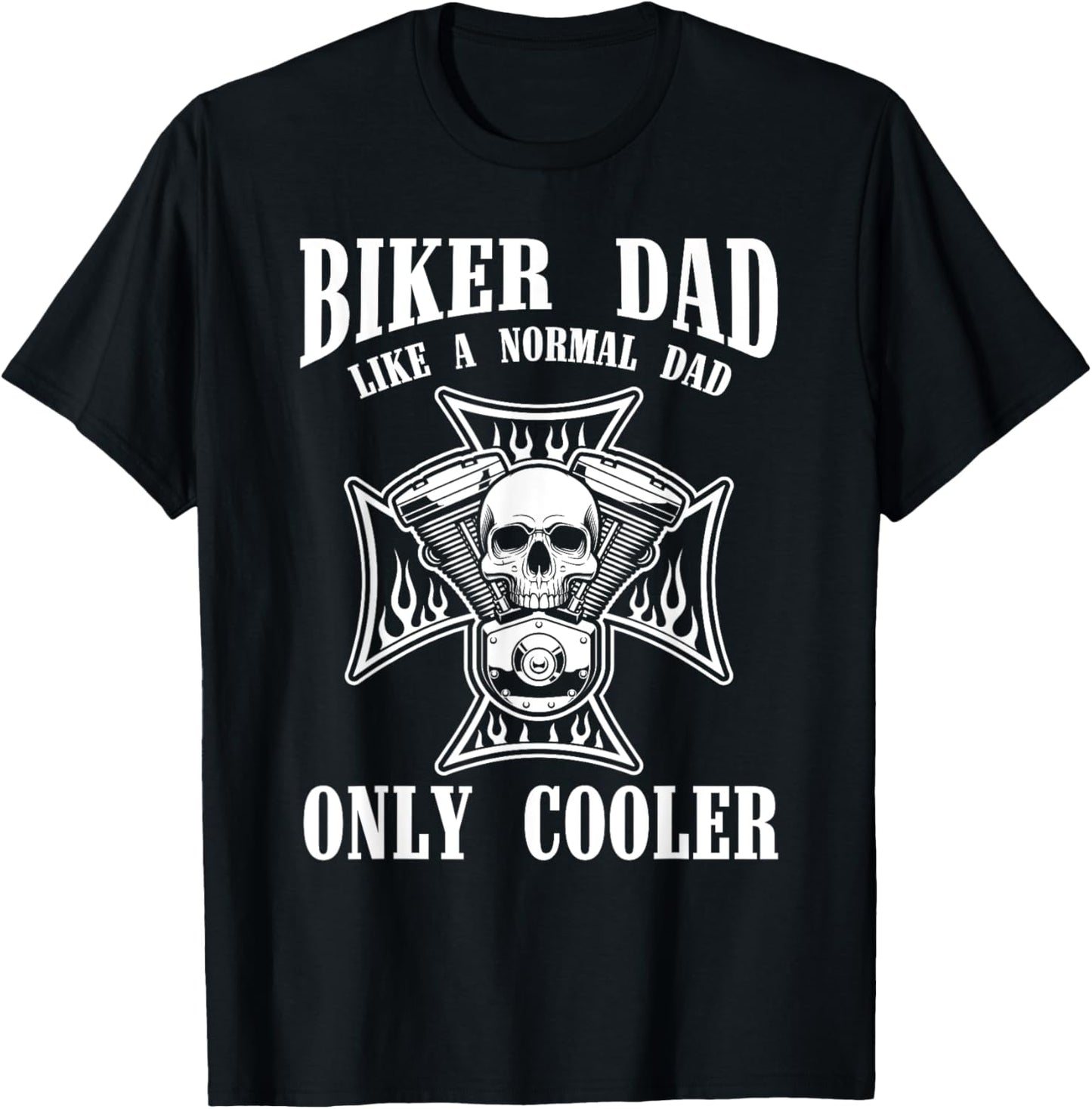 Biking Men Fathers Day Gift Biker Dad Motorcycle Ride Biker T-Shirt - T-Shirt | Black