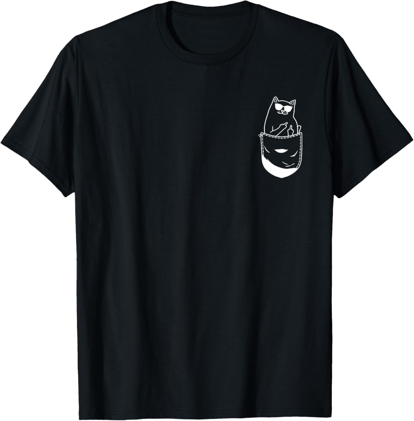 Pocket Cats Flipping Off Hilarious Animal Meme Kitten Owner T-Shirt - T-Shirt | Black