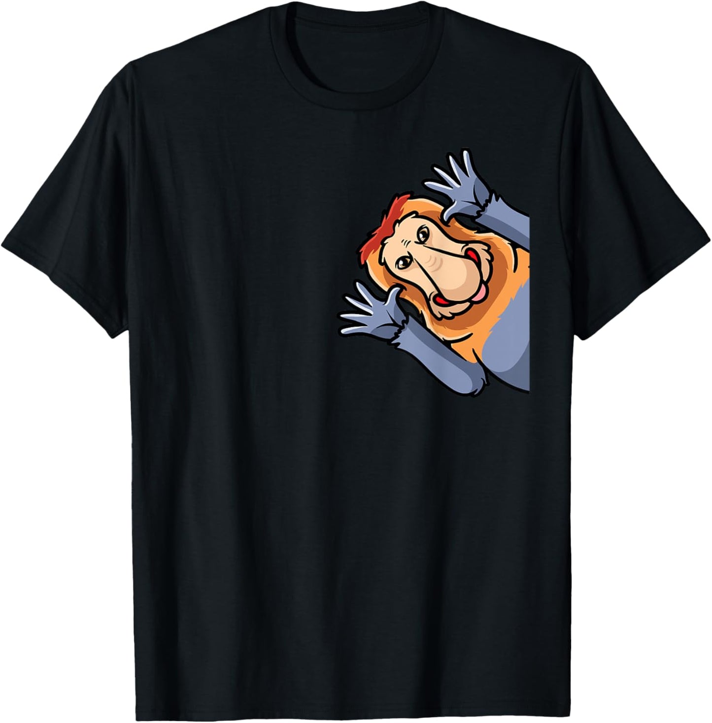 Proboscis Monkey Long-Nosed Monkey T-Shirt - T-Shirt | Black