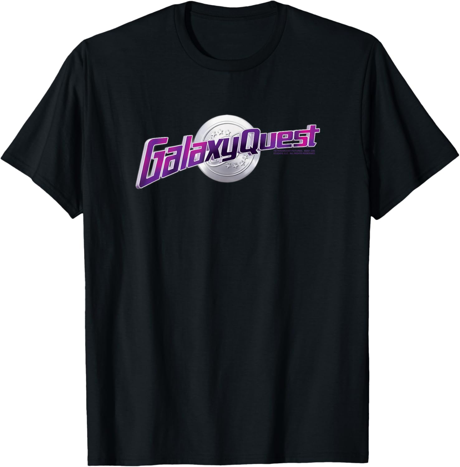 Galaxy Quest Chrome Logo T-Shirt - T-Shirt | Black