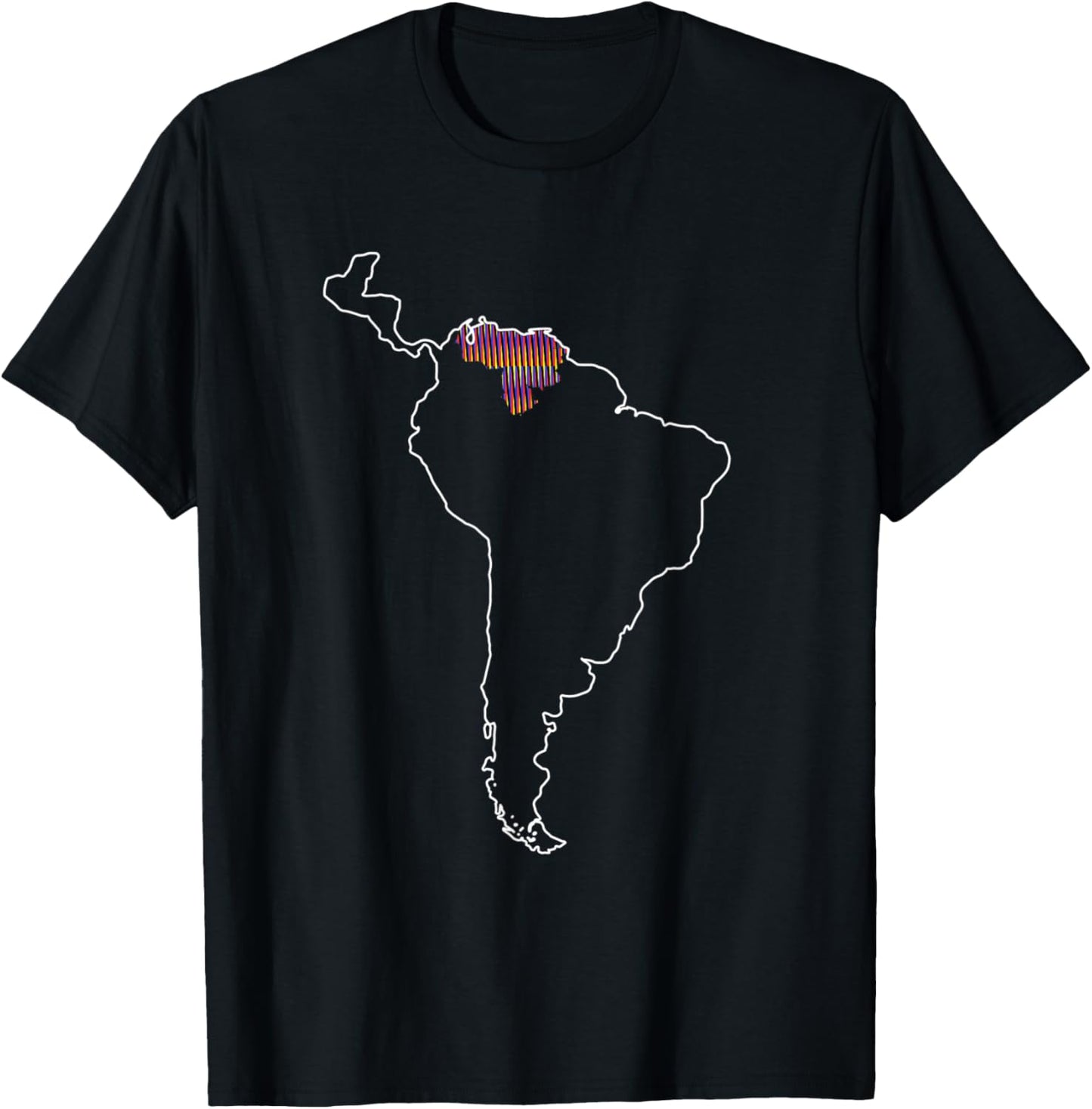 Where is Venezuela Map Chromatic Art Gift T-Shirt - T-Shirt | Black