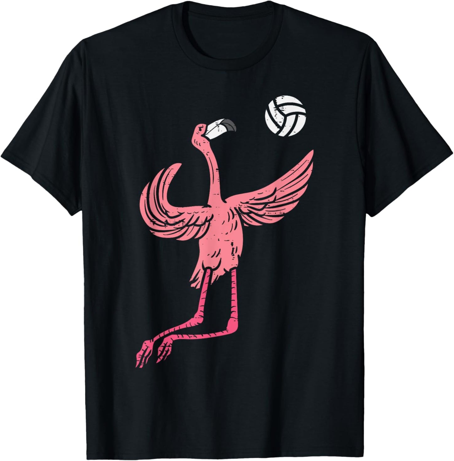 Flamingo Volleyball Spike Serve Player Spiker Women Men T-Shirt - T-Shirt | Black