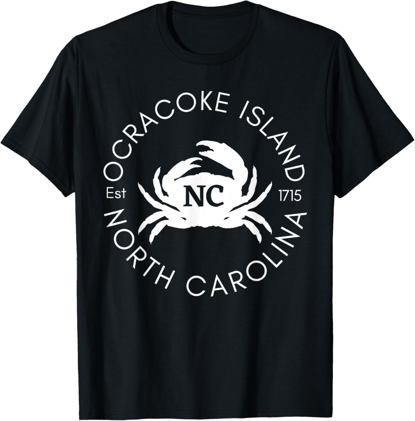 Ocracoke Island North Carolina Crab Beach Ocean Summer Men Women Kids T-Shirt - T-Shirt | Black