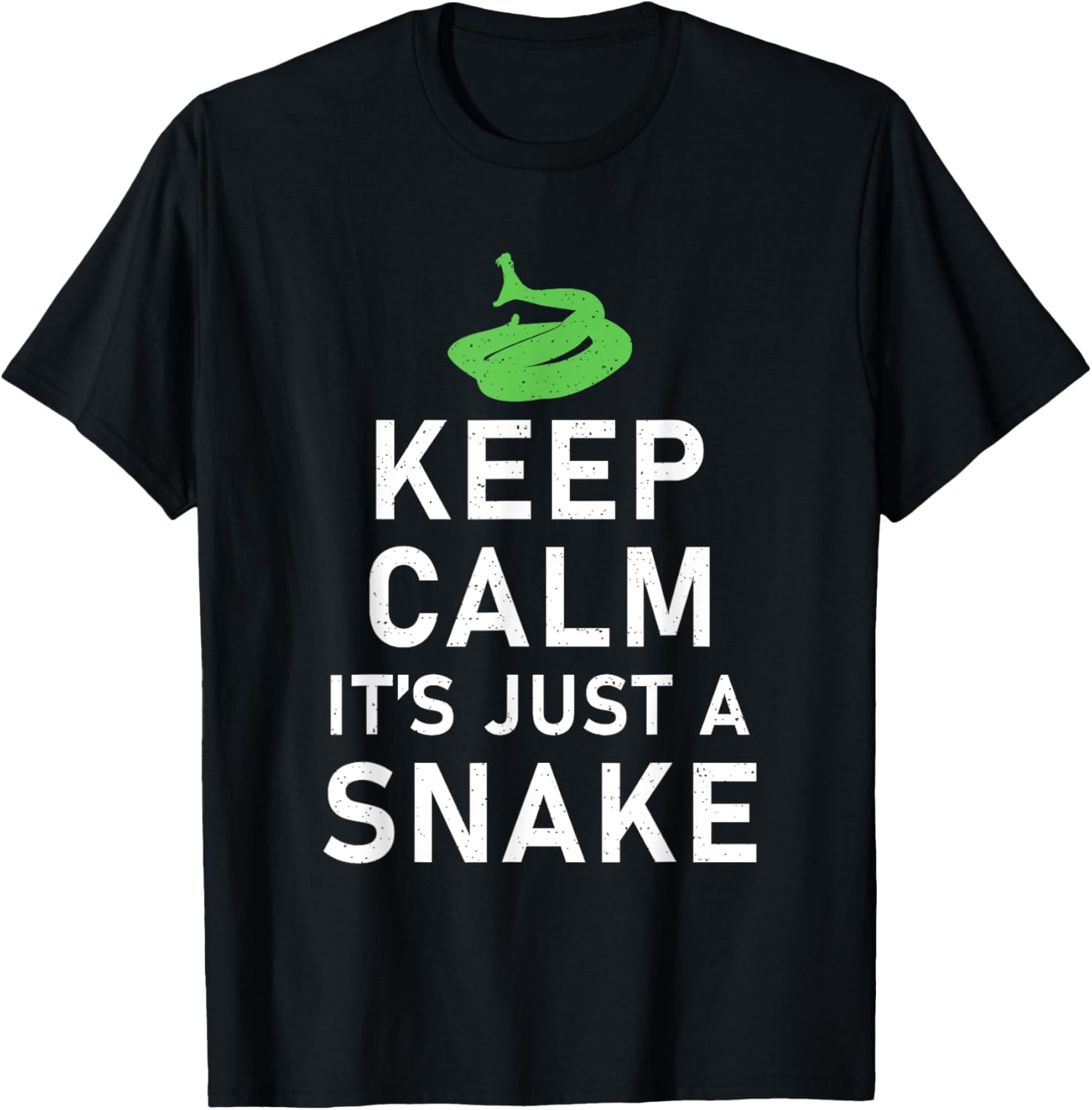 Keep Calm its just a Snake Funny Snake Lover T-Shirt - T-Shirt | Black