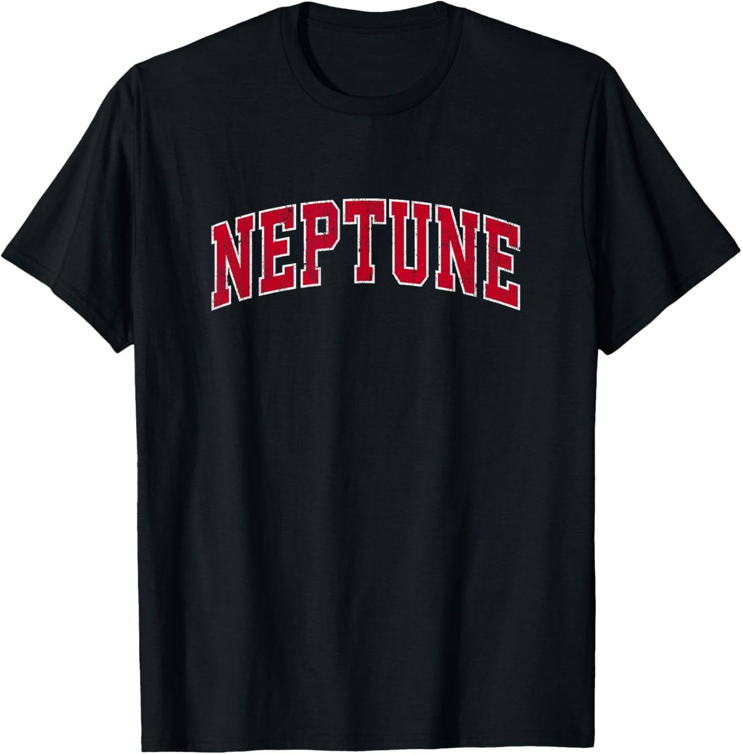 Neptune New Jersey NJ Vintage Sports Design Red Design T-Shirt - T-Shirt | Black
