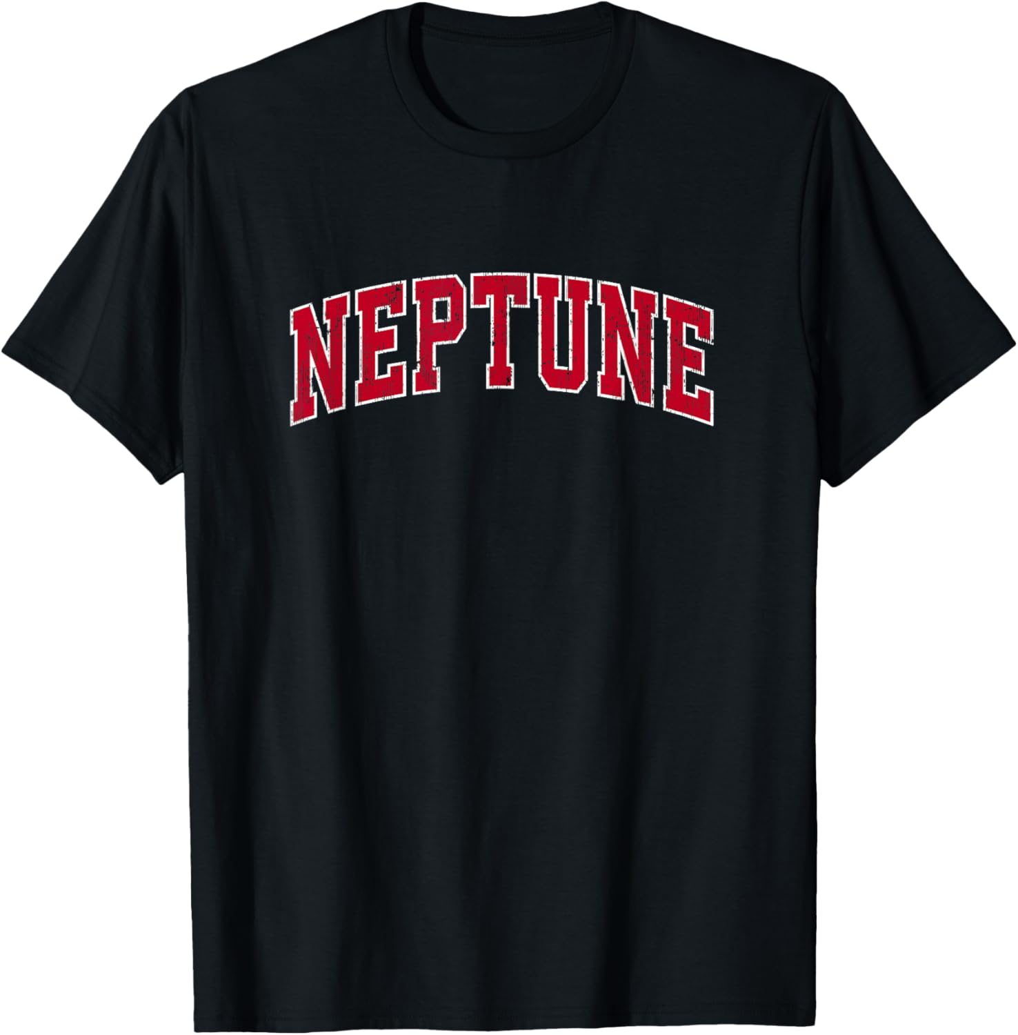 Neptune New Jersey NJ Vintage Sports Design Red Design T-Shirt - T-Shirt | Black