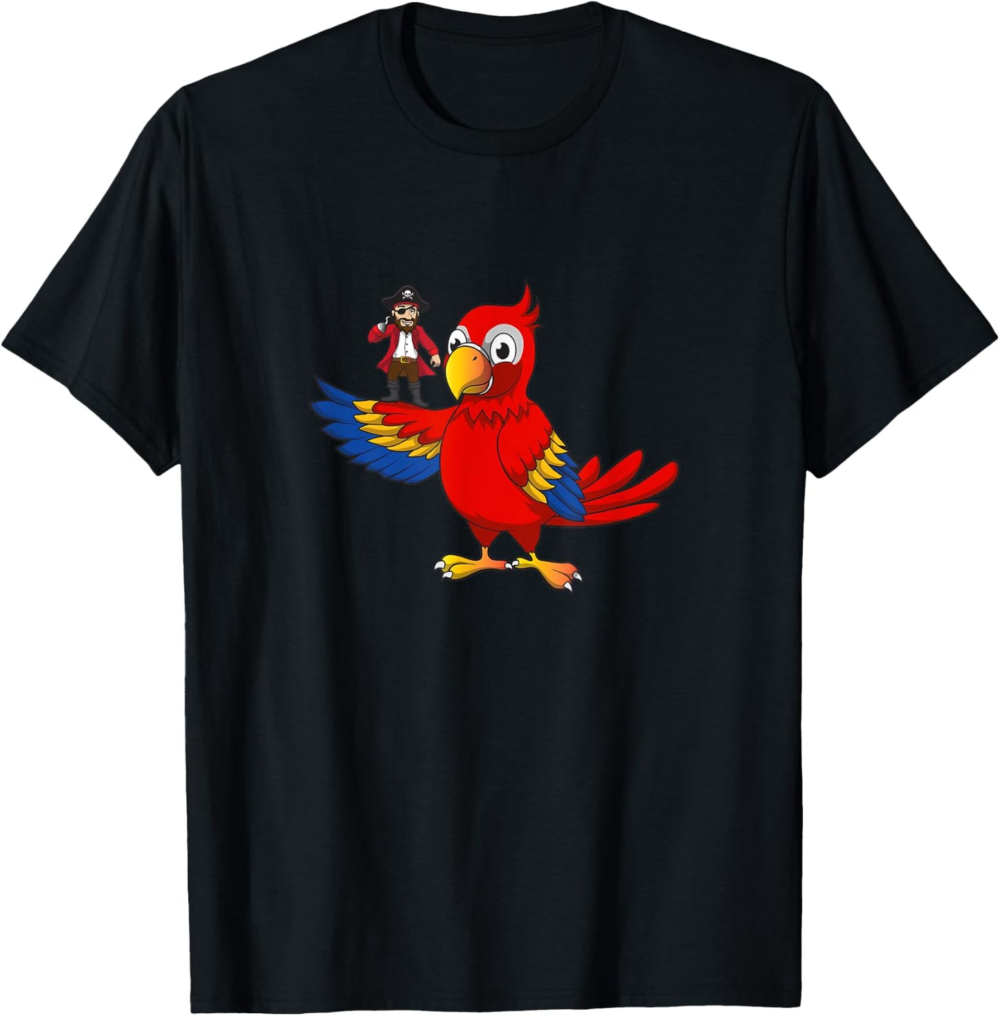 Funny Pirate Parrot humor. T-Shirt - T-Shirt | Black