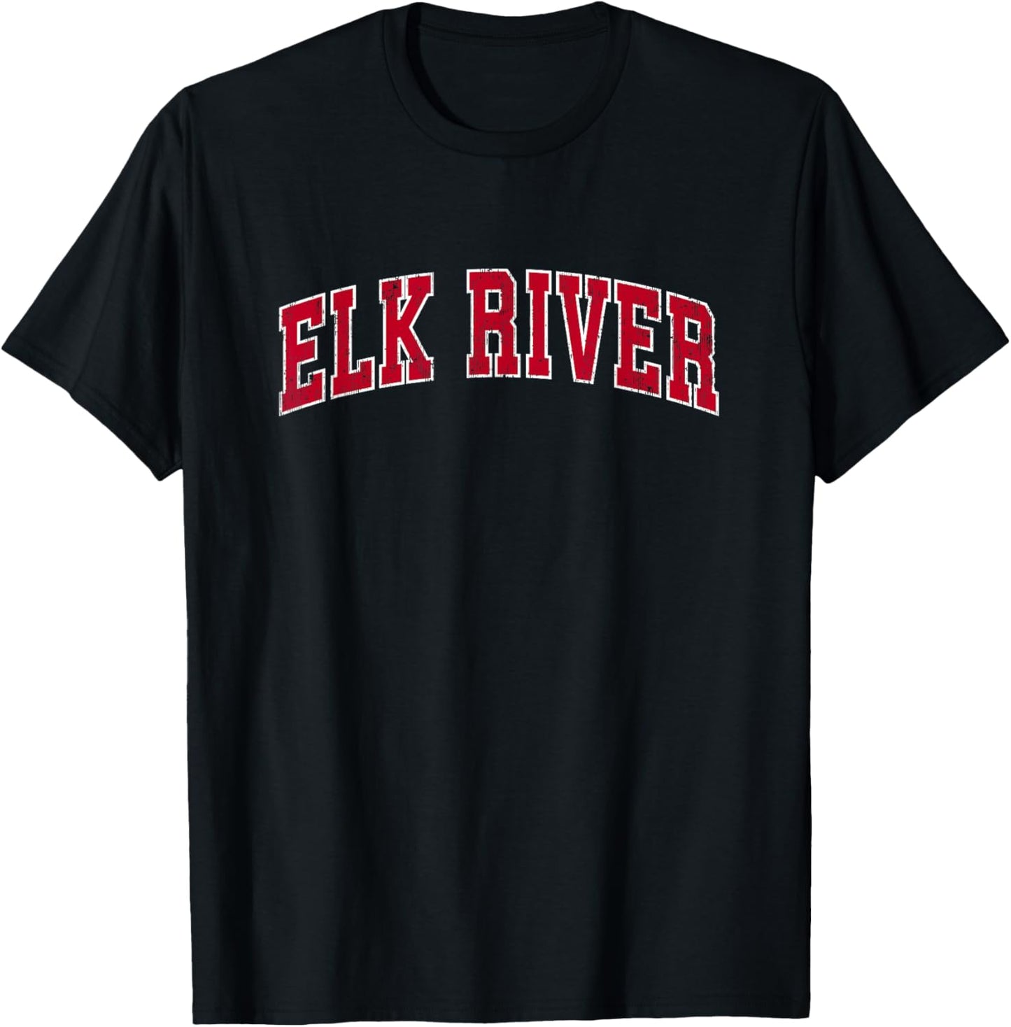 Elk River Minnesota MN Vintage Sports Design Red Design T-Shirt - T-Shirt | Black
