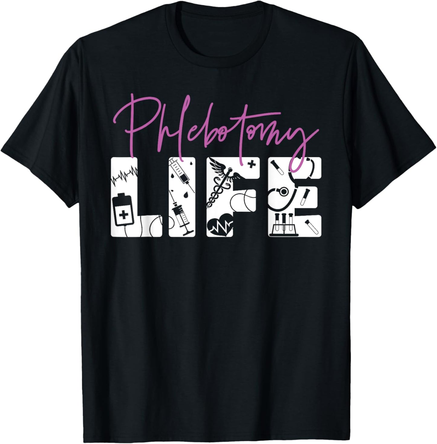 Phlebotomist Tech Technician T-Shirt - T-Shirt | Black