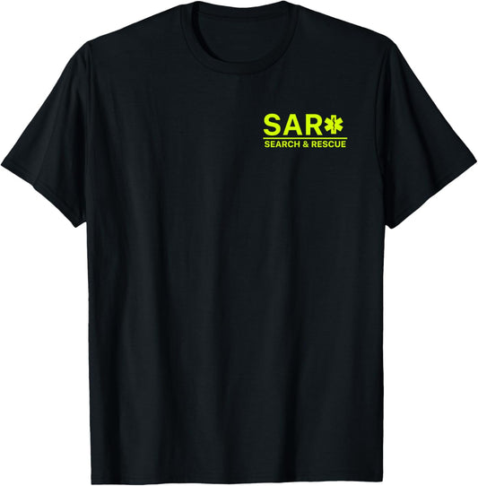Front & Back Search and Rescue SAR EMS T-Shirt - T-Shirt | Black