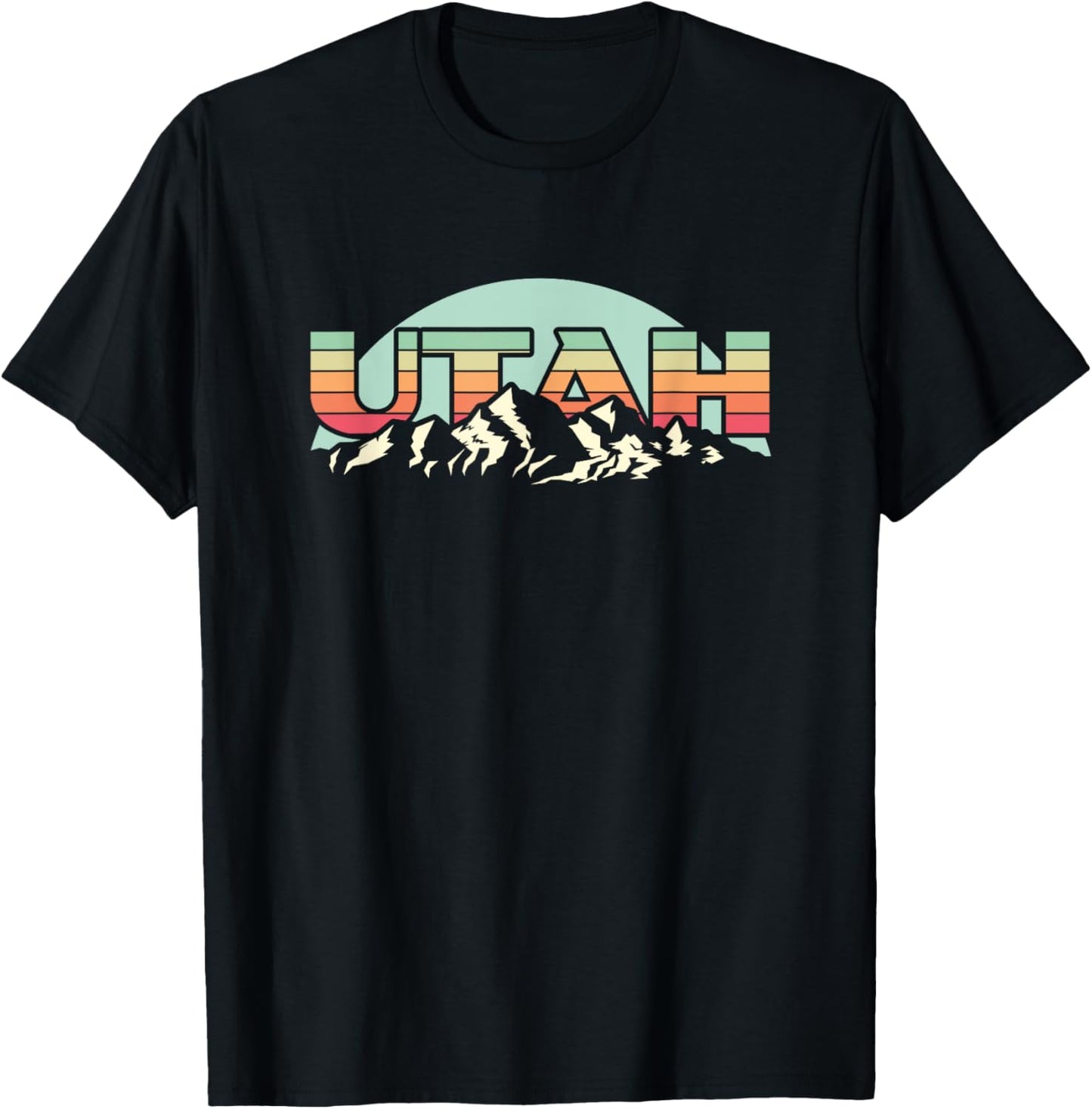 American State Utah - Vintage Mountain Nature Hiking T-Shirt - T-Shirt | Black