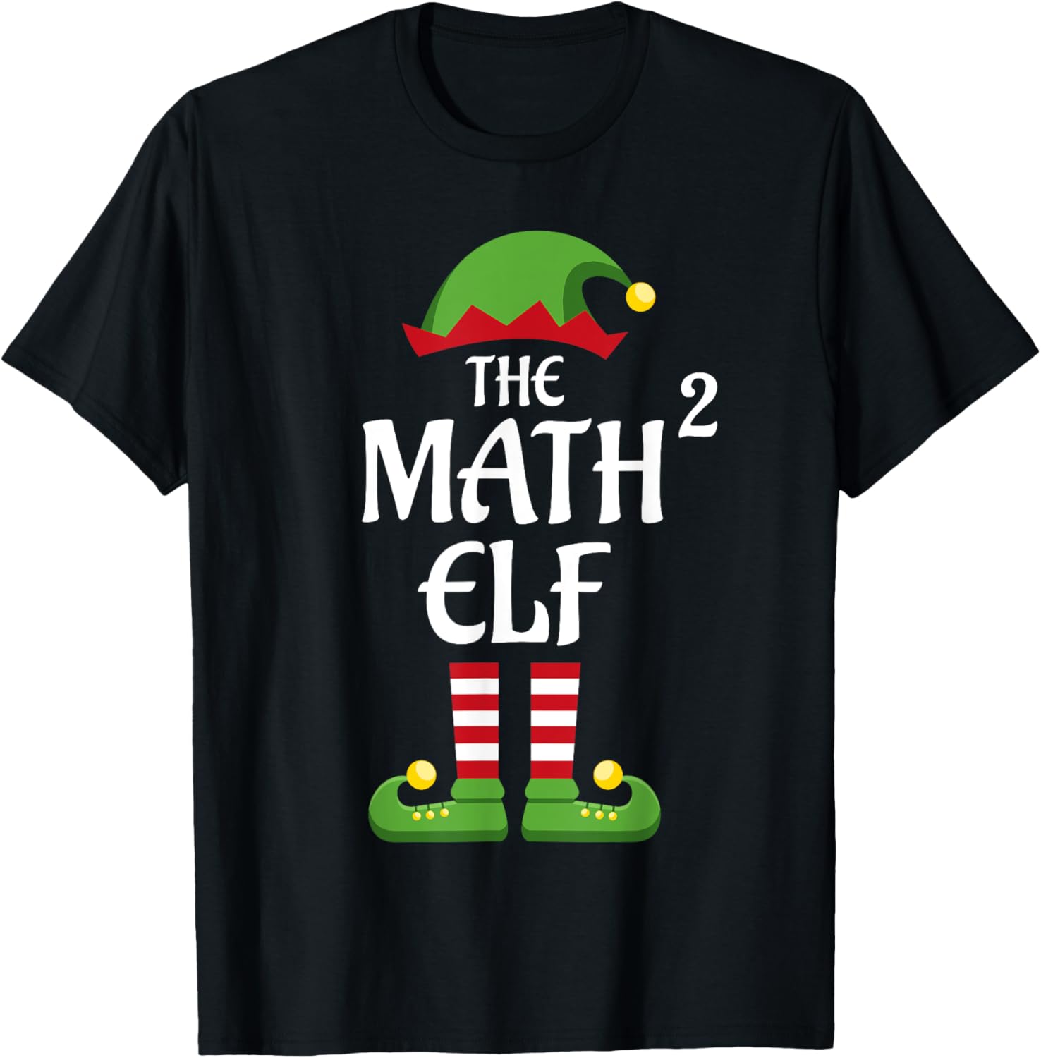 Math Elf Family Matching Group Christmas T-Shirt - T-Shirt | Black