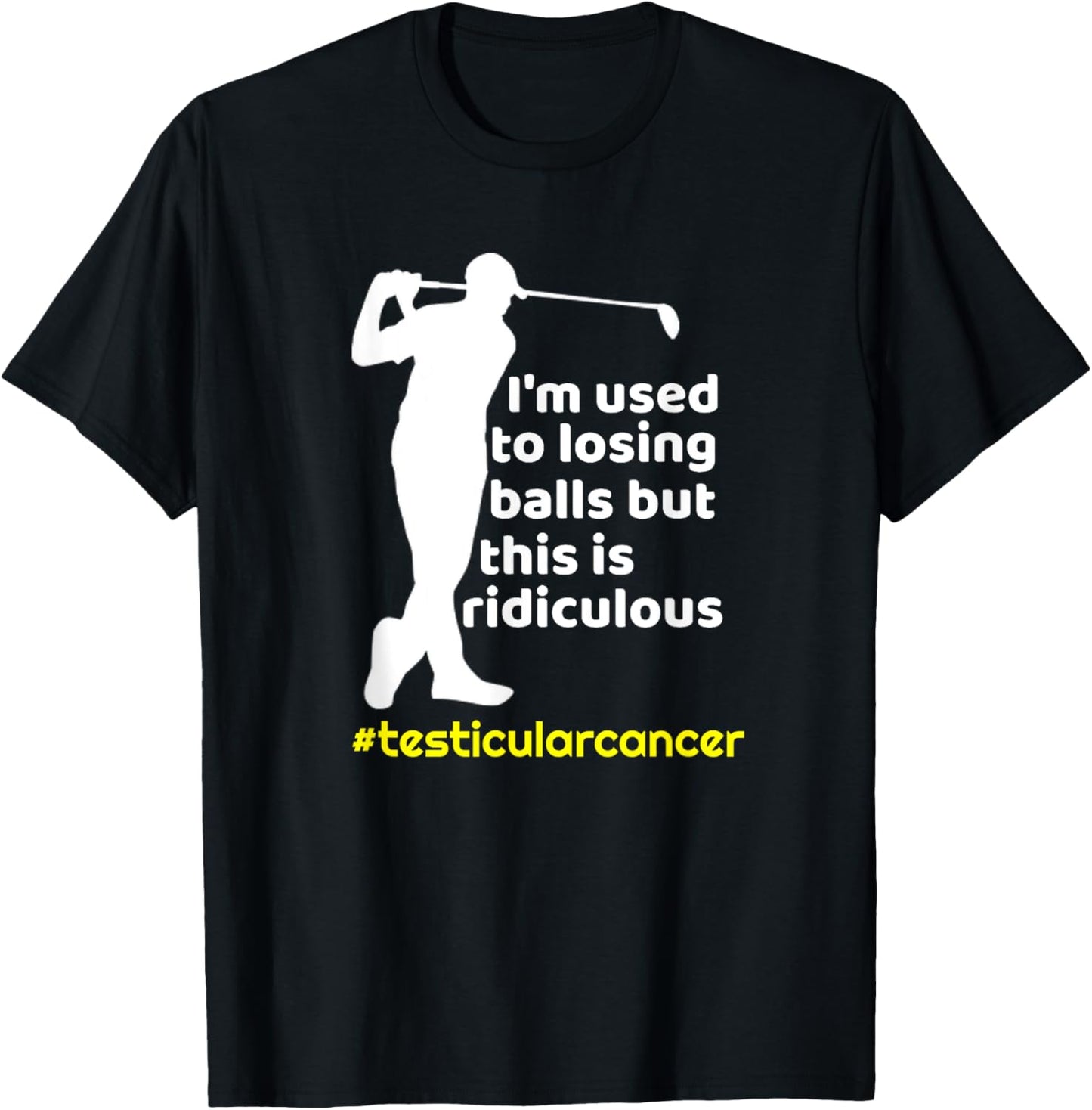Funny Testicular Cancer Survivor Golf Player Orchidectomy T-Shirt - T-Shirt | Black
