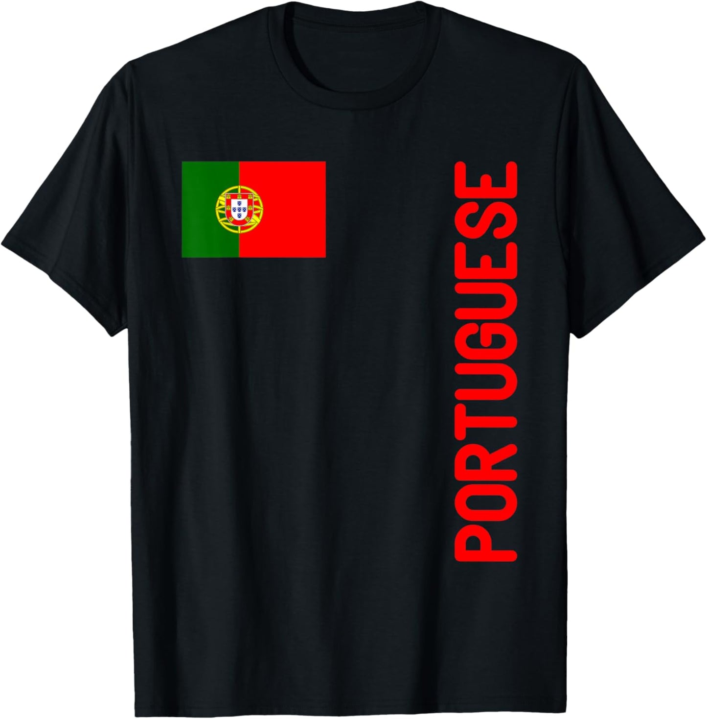 Portuguese Flag And Portugal Roots T-Shirt - T-Shirt | Black