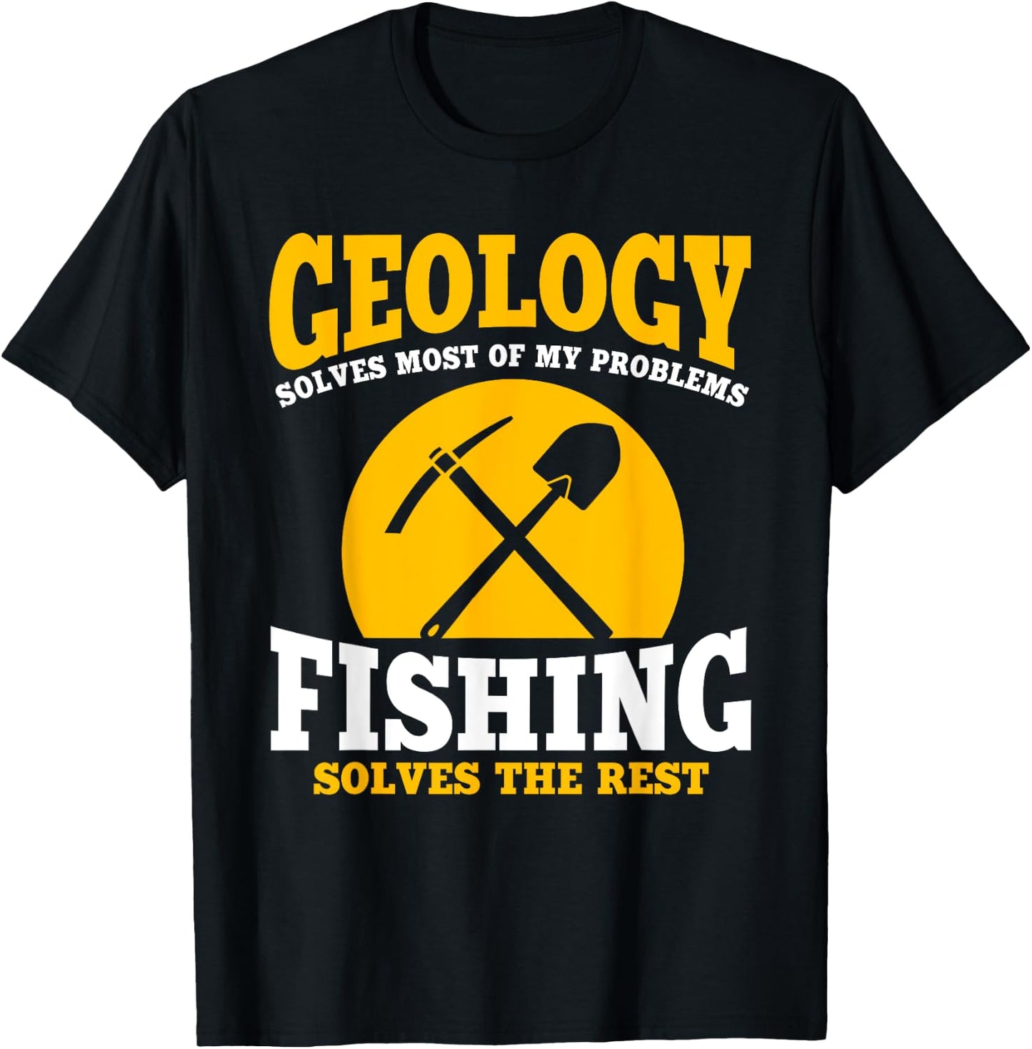 Funny Geology And Fishing Earth Science Geologist Angler T-Shirt - T-Shirt | Black