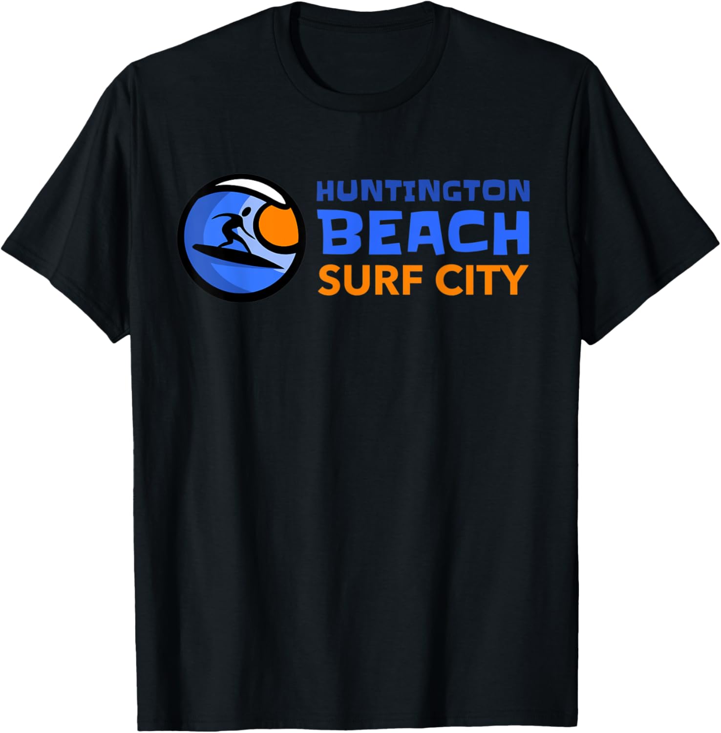 Classic 80's Style Surfer Huntington Beach Surf City Women Kids T-Shirt - T-Shirt | Black