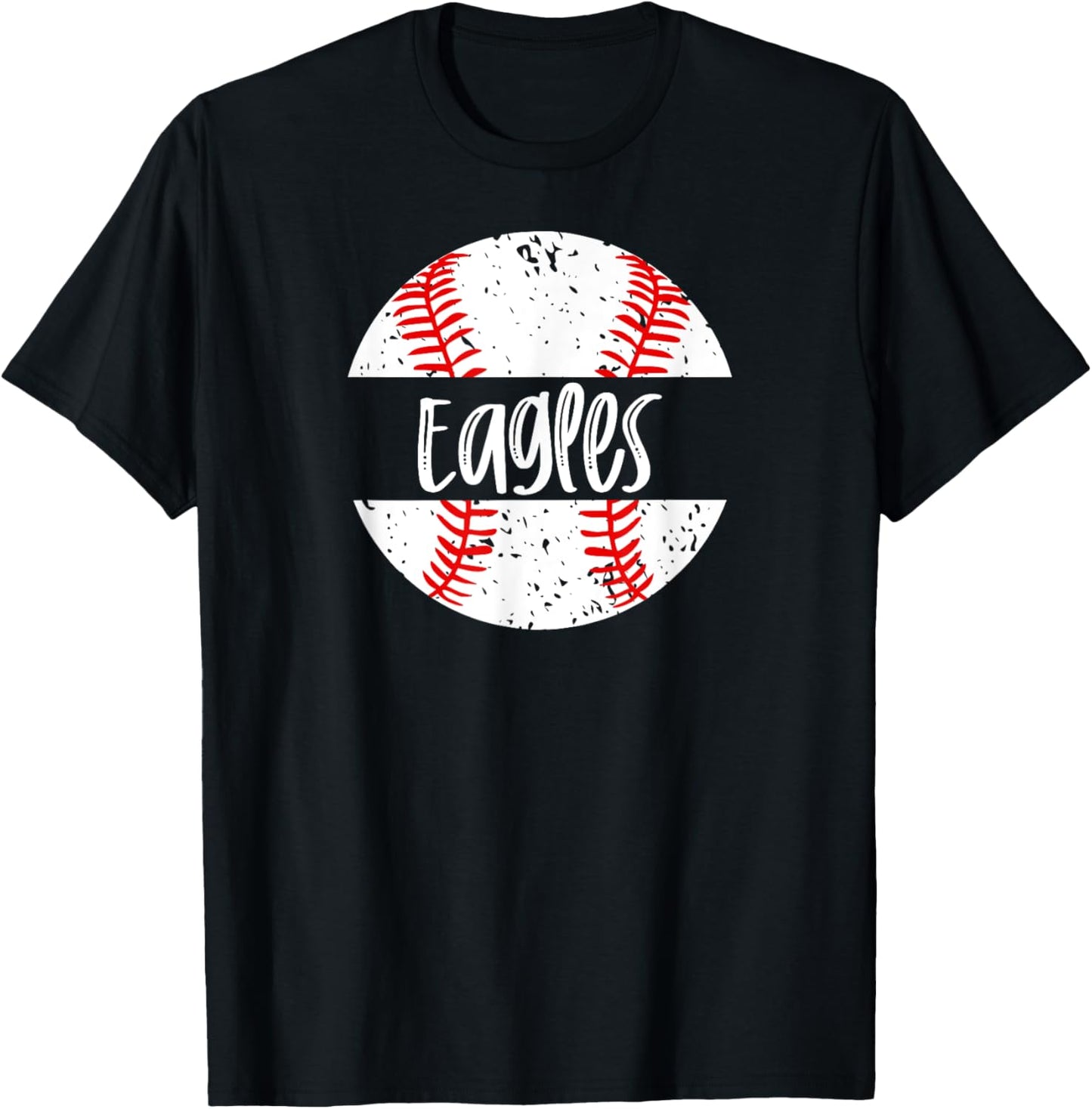Eagles Baseball Team Mascot School Spirit Game Day T-Shirt - T-Shirt | Black