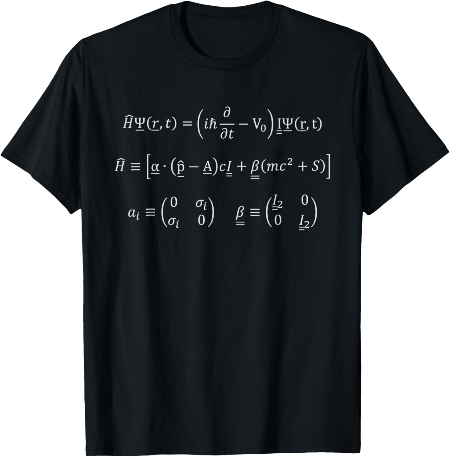 Dirac equation | Nerdy Science Physics Electrodynamics T-Shirt - T-Shirt | Black