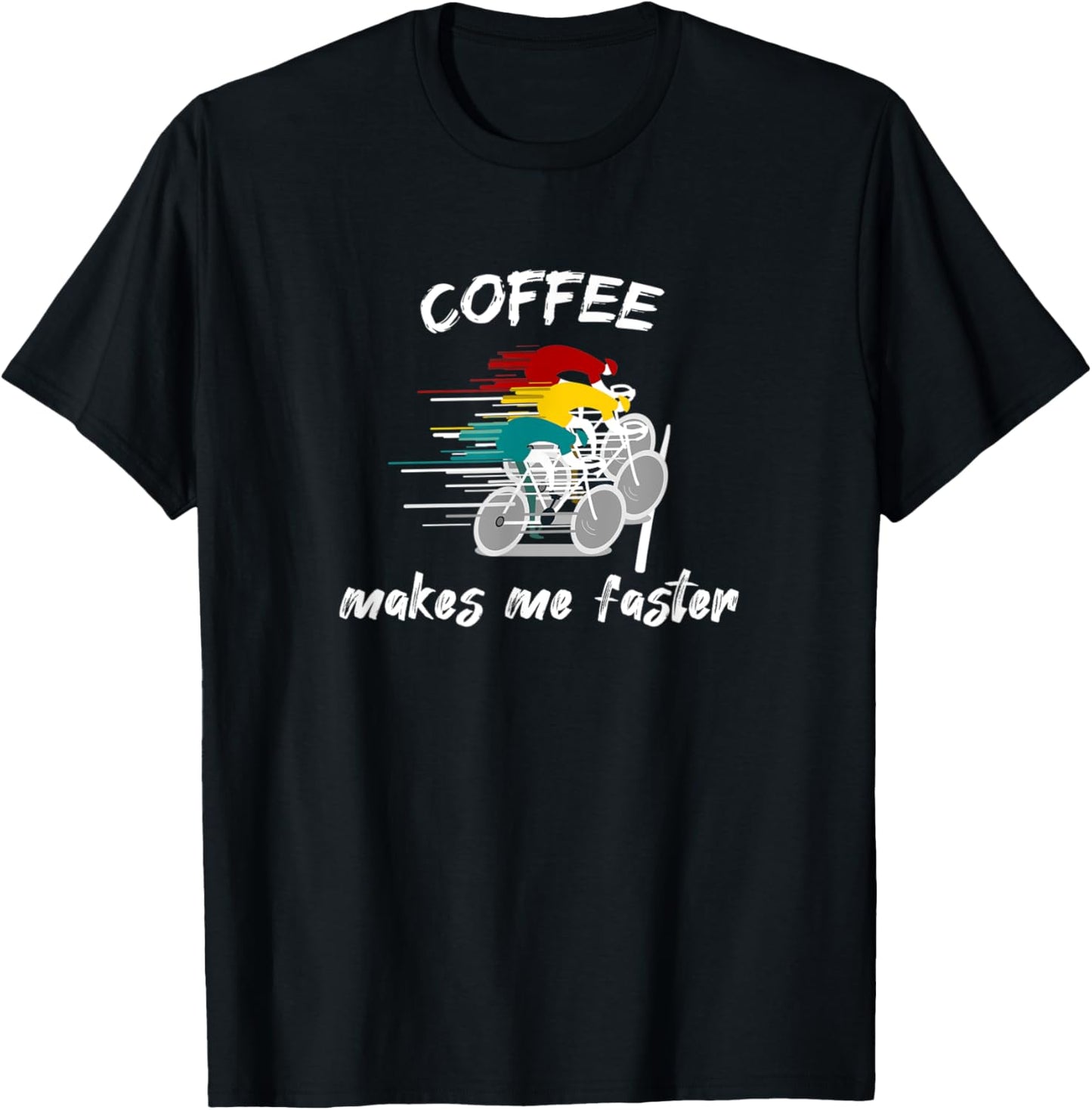 Coffee and Bike, Racing Road Bike, MTB, Triathlon, Latte Art T-Shirt - T-Shirt | Black