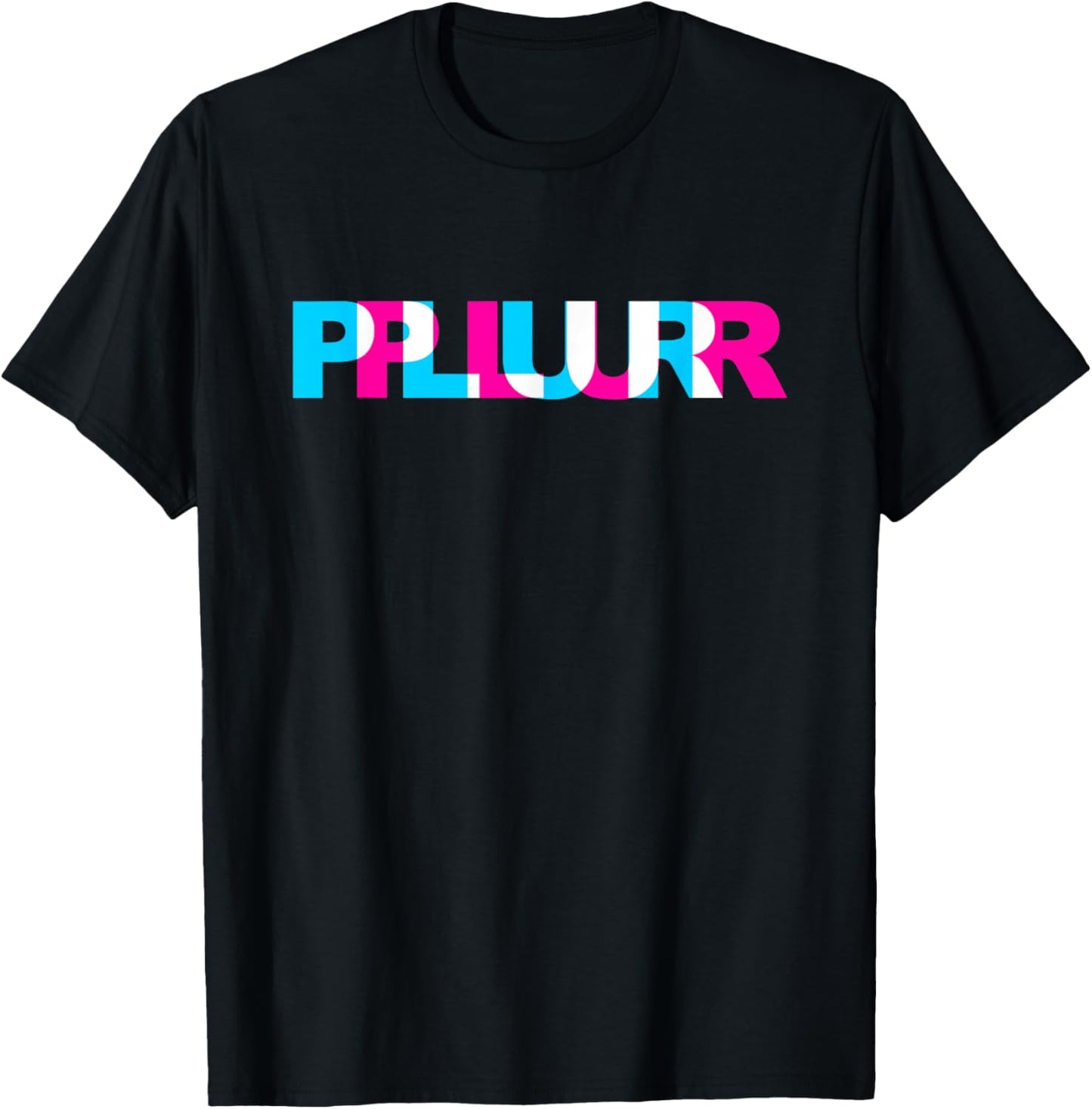 PLUR - EDM Rave Optical Illusion Glitch Dance Music Festival T-Shirt - T-Shirt | Black