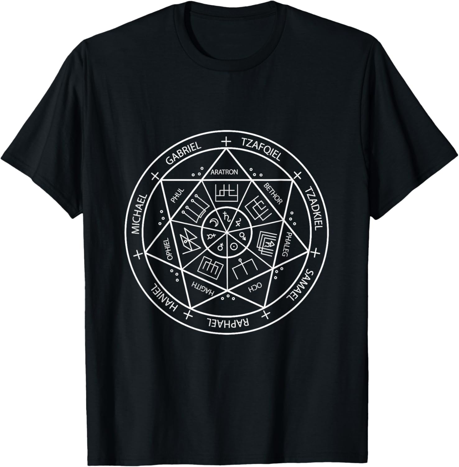 Seven Archangel Seal Names Catholic Religion T-Shirt - T-Shirt | Black