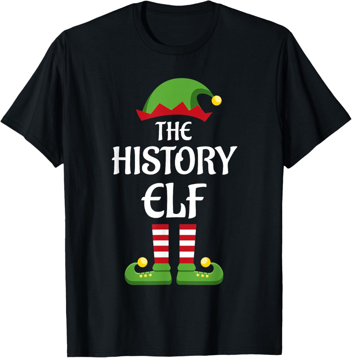 History Elf Family Matching Group Christmas Teacher T-Shirt - T-Shirt | Black