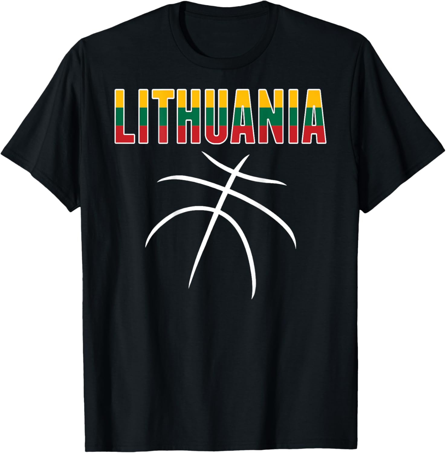 Lithuania Basketball Fans Jersey - Lithuanian Sport Lovers T-Shirt - T-Shirt | Black