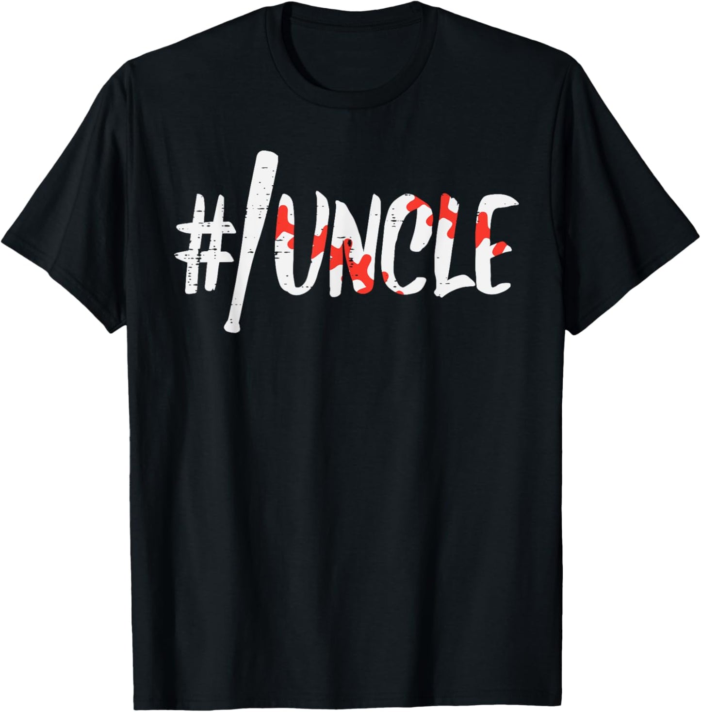 Hashtag #Baseball Bat Uncle Fathers Day Sports Player Men T-Shirt - T-Shirt | Black