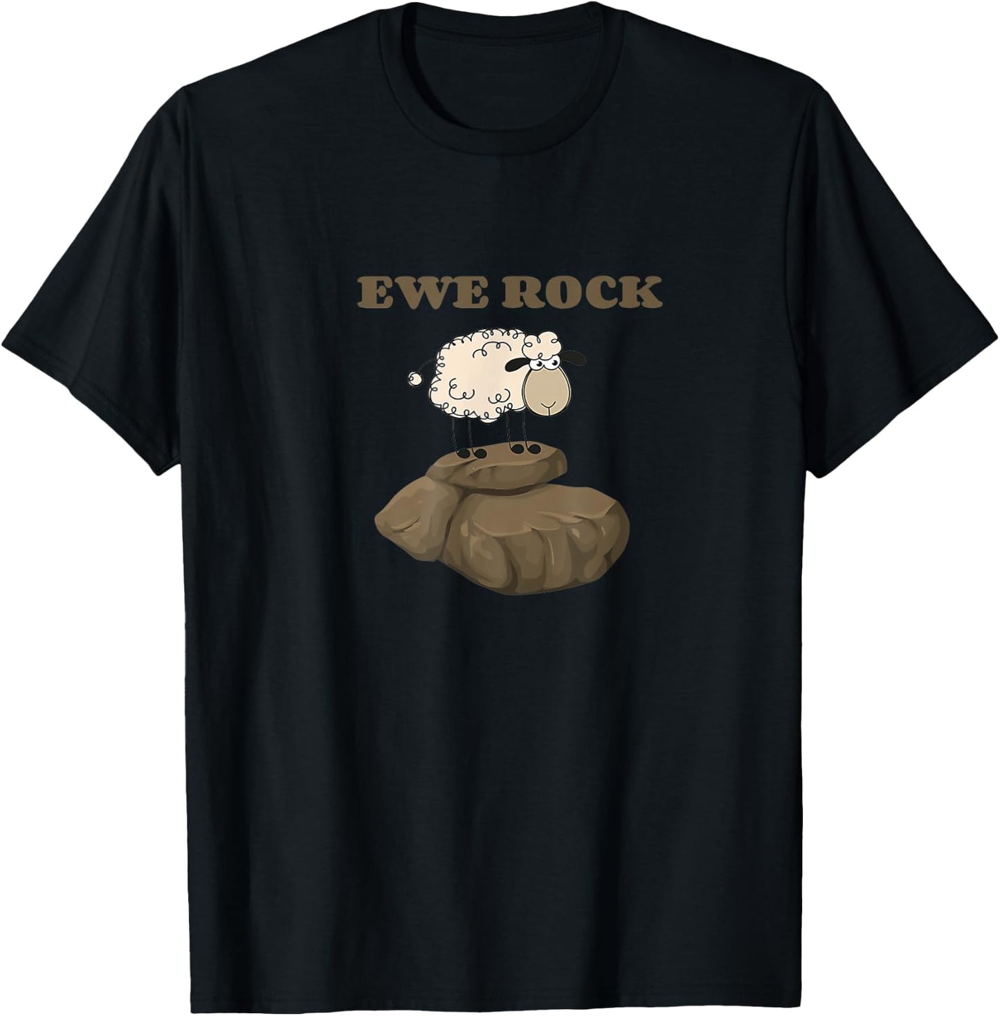 Ewe Rock Funny Sheep Pun Shirt T-Shirt - T-Shirt | Black