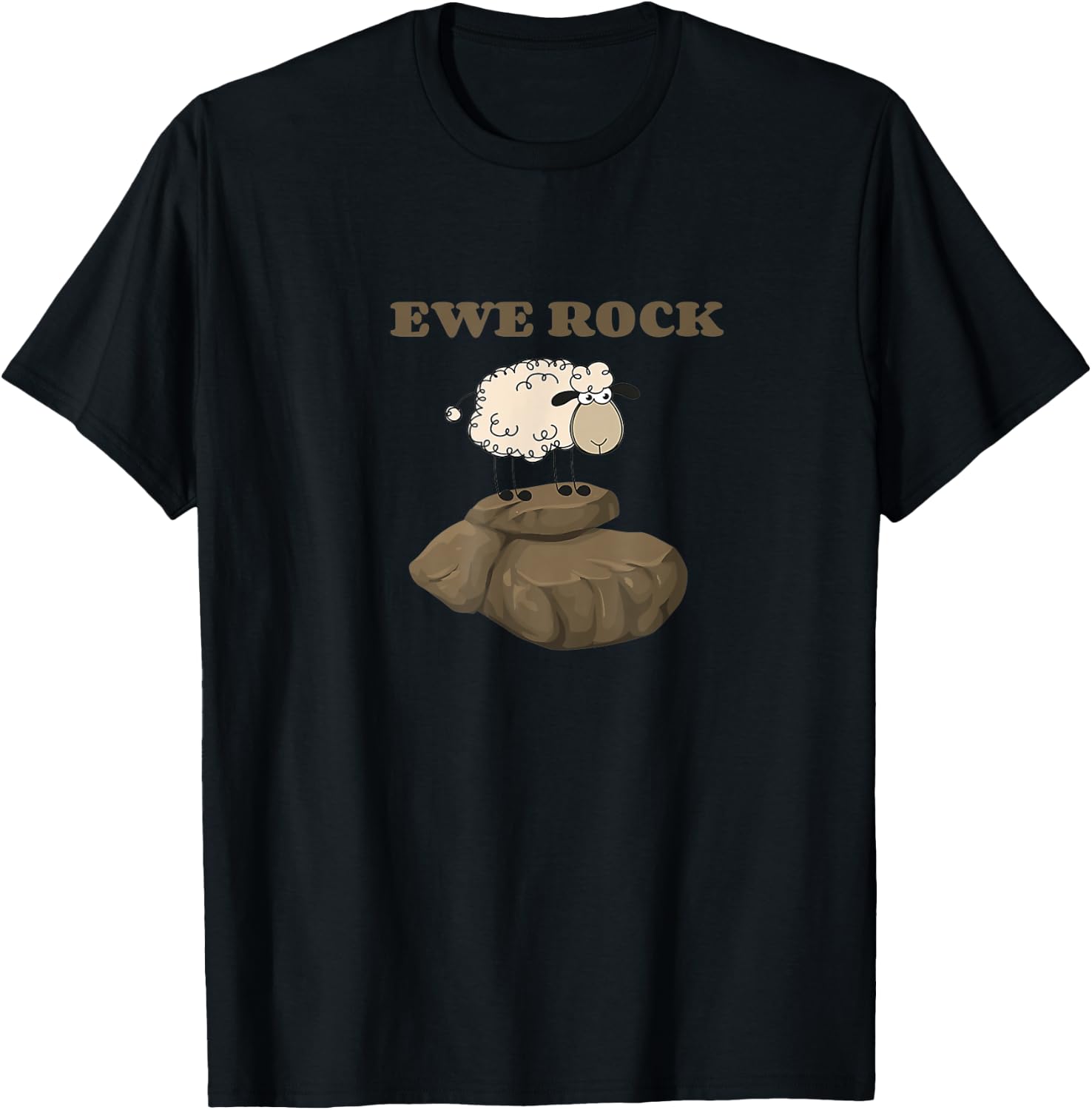 Ewe Rock Funny Sheep Pun Shirt T-Shirt - T-Shirt | Black