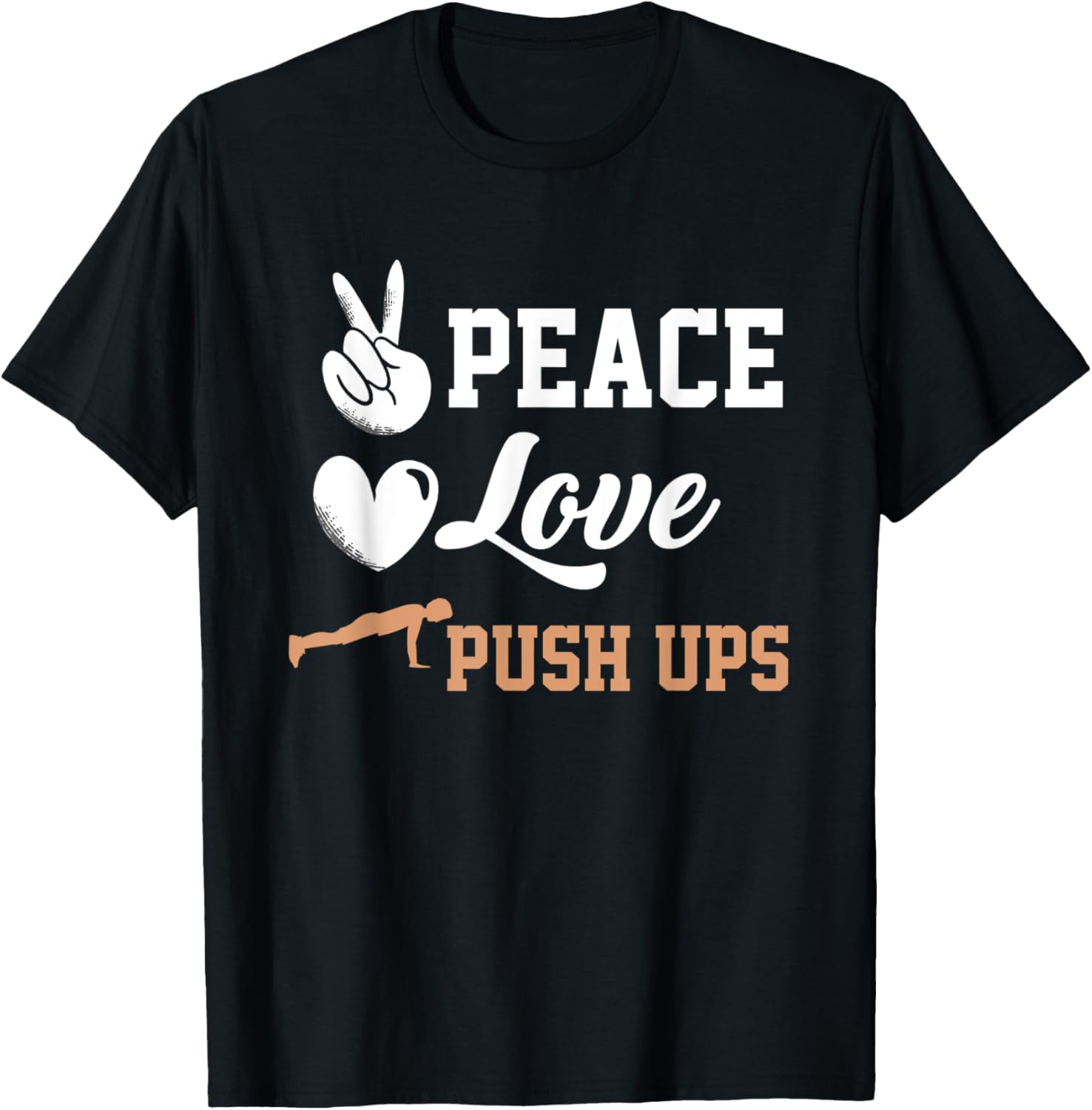 Funny Workout Motivation Love Push-ups Fitness T-Shirt - T-Shirt | Black