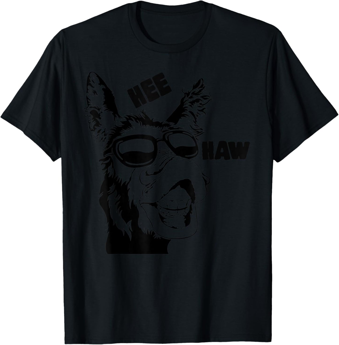Sweet & Simple Christmas Stuff Hee Haw Cool Donkey - Kids & Adults - Grey - Small - Short Sleeve T-Shirt - T-Shirt | Black