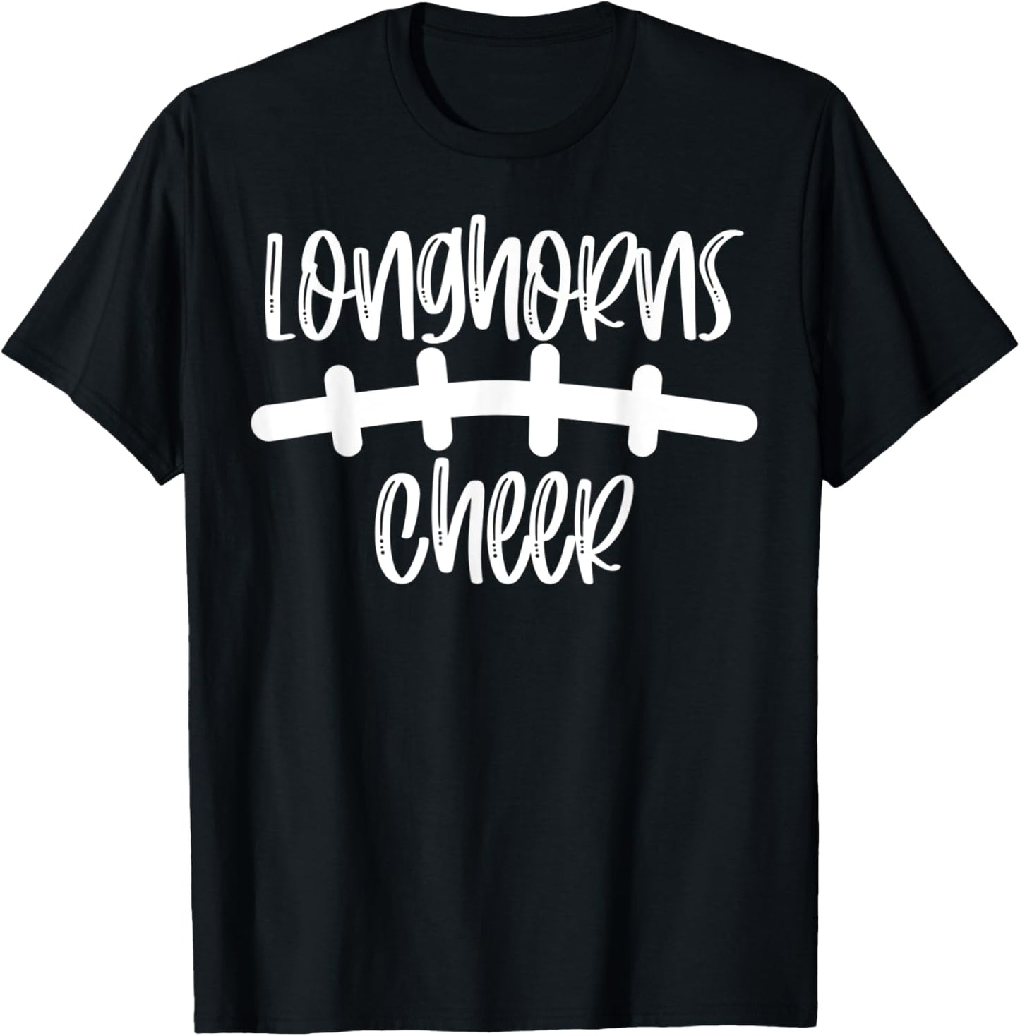 Longhorn Cheer School Spirit Football Team Mascot Game Night T-Shirt - T-Shirt | Black