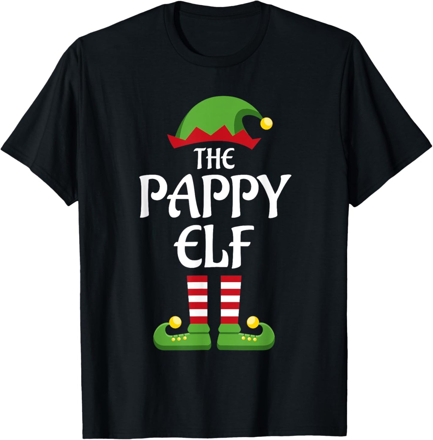 Pappy Elf Family Matching Group Christmas Papa T-Shirt - T-Shirt | Black