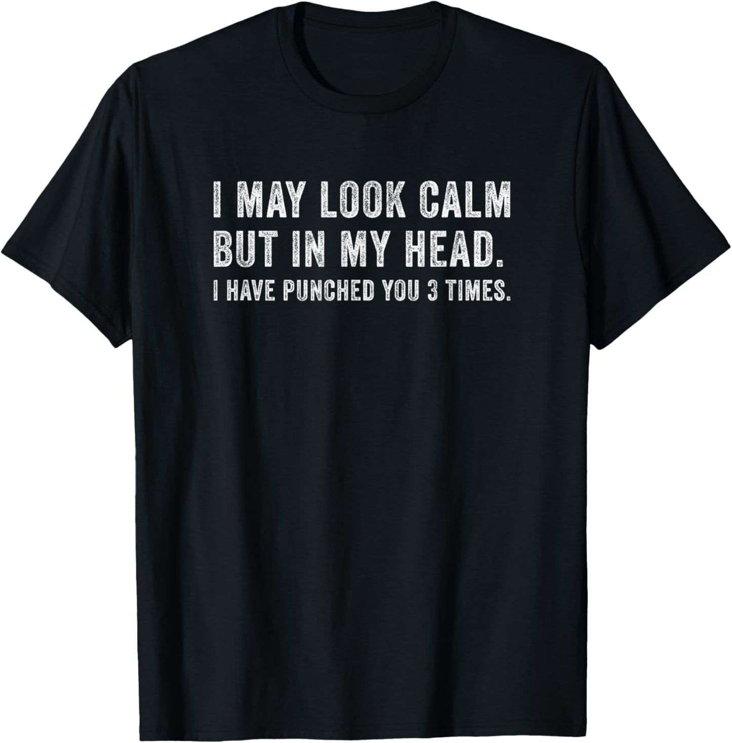I May Look Calm But In My Head Ive Punched Funny Adult Humor T-Shirt - T-Shirt | Black