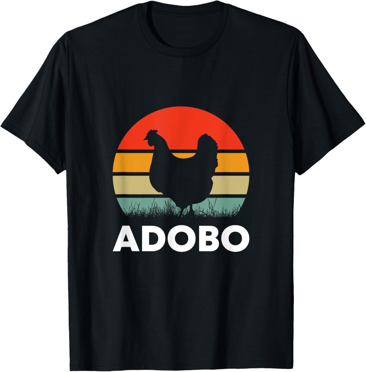 Retro Chicken Adobo Funny Filipino Filipina Philippines Food T-Shirt - T-Shirt | Black