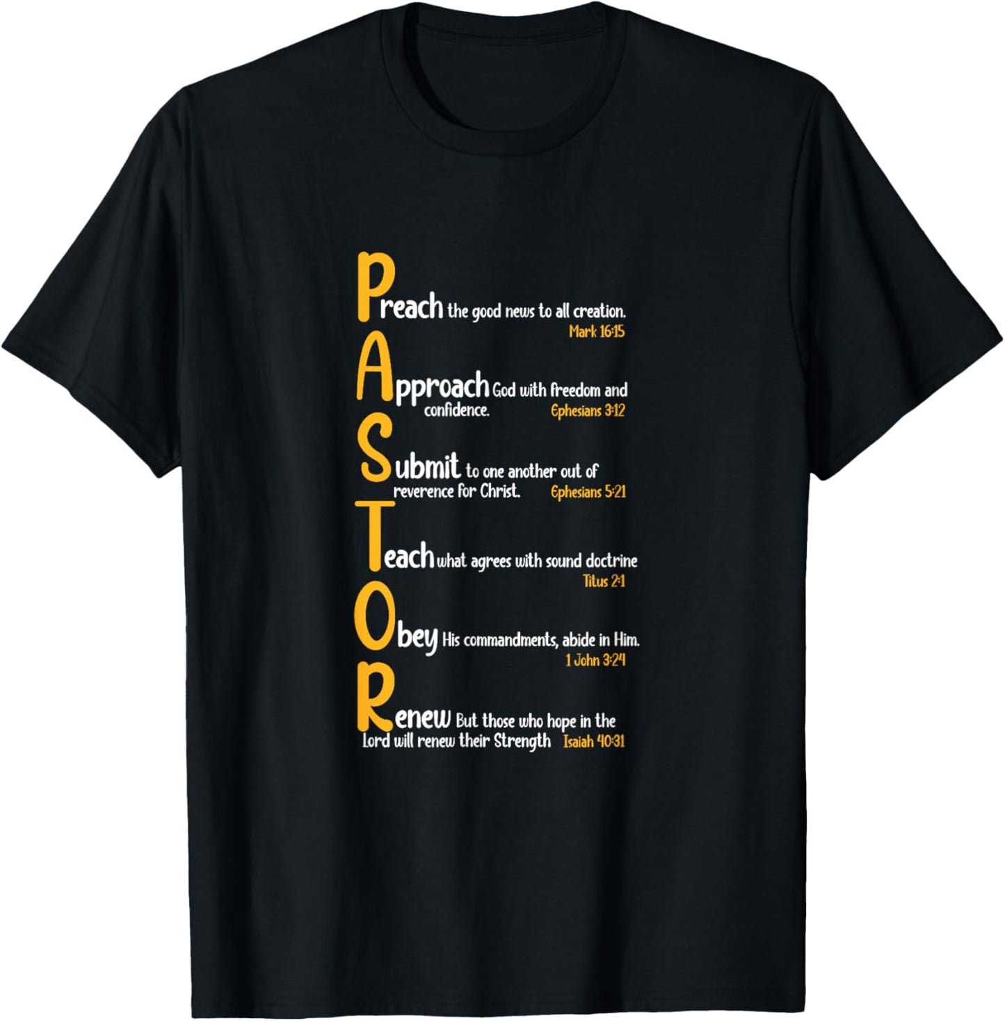 Pastor Preacher Minister Clergy Bible Verse Definition T-Shirt - T-Shirt | Black