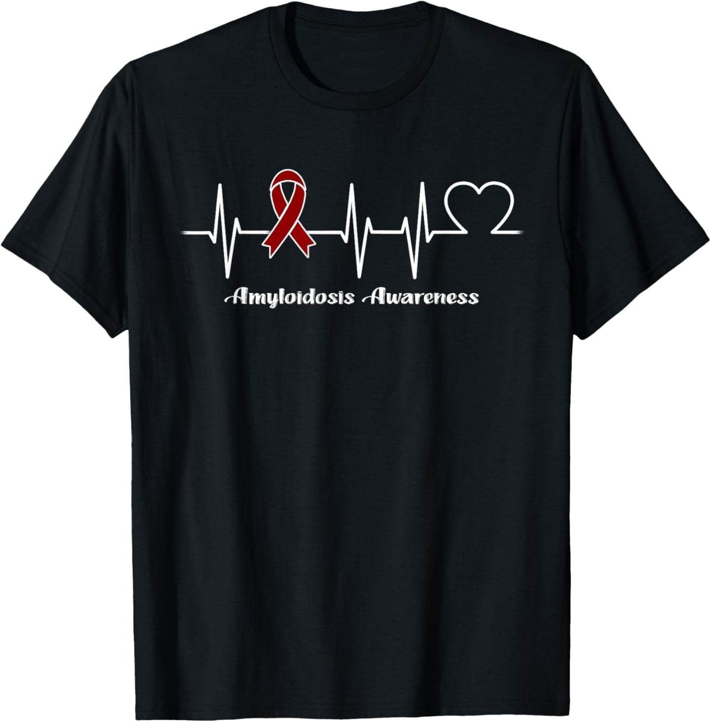 Heartbeat Amyloidosis Warrior T-Shirt - T-Shirt | Black