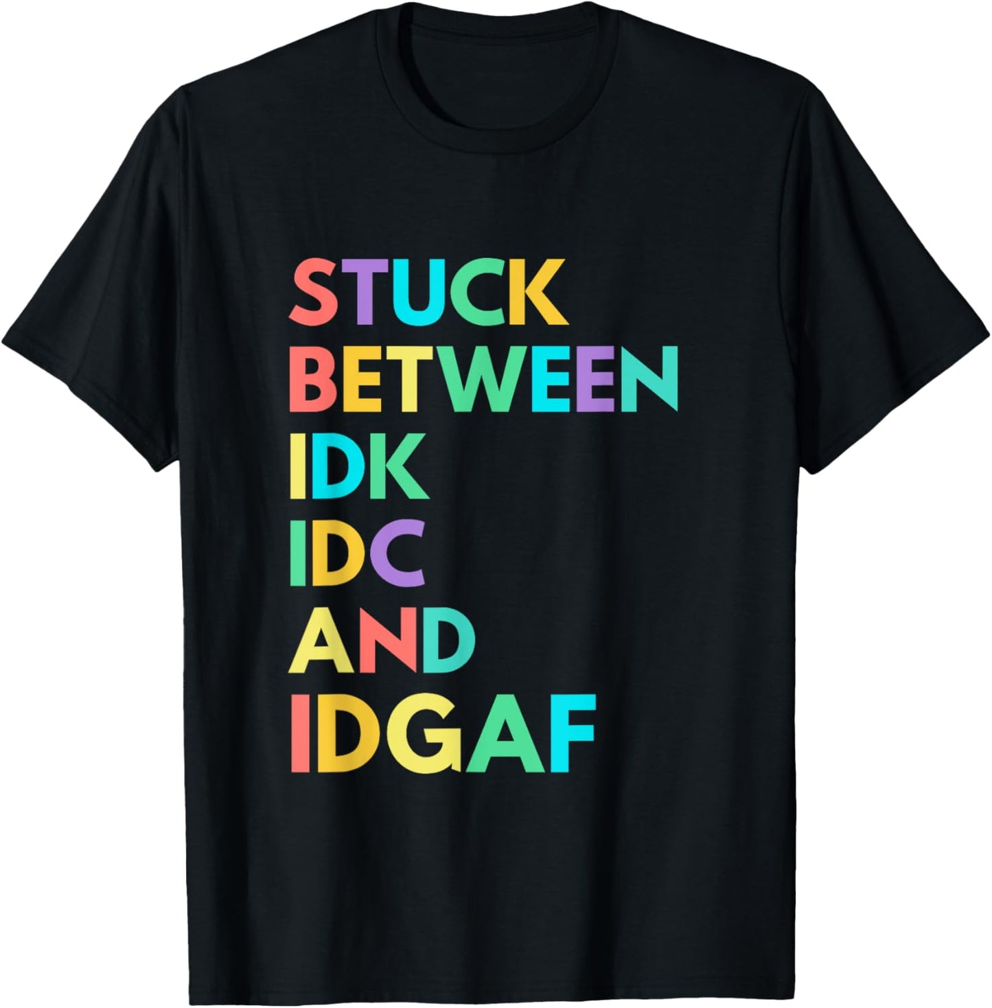 THE PINEAPPLE Women's Funny Fitness IDK IDC IDGAF - Black, Small T-Shirt - T-Shirt | Black