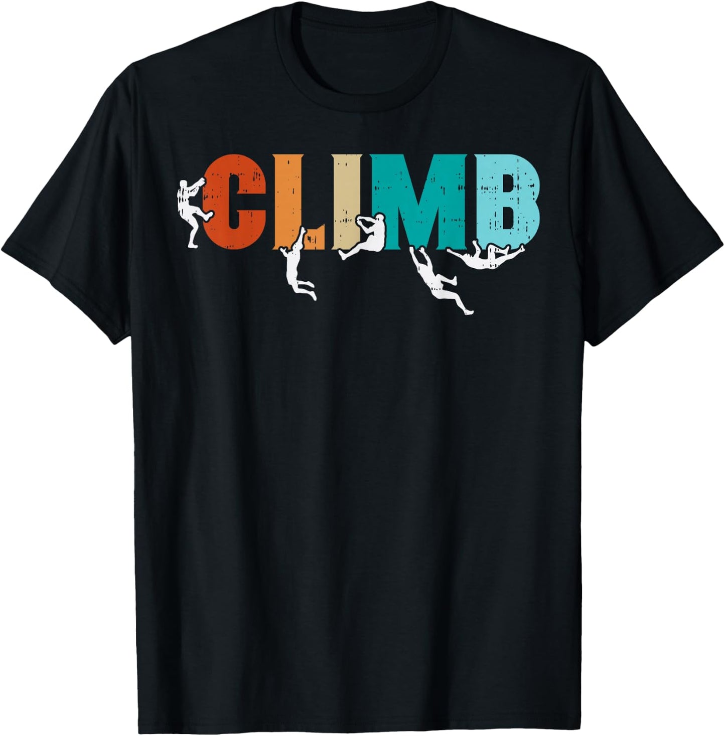 Climb Word Rock Climber Retro Bouldering Men Boys Kids Women T-Shirt - T-Shirt | Black
