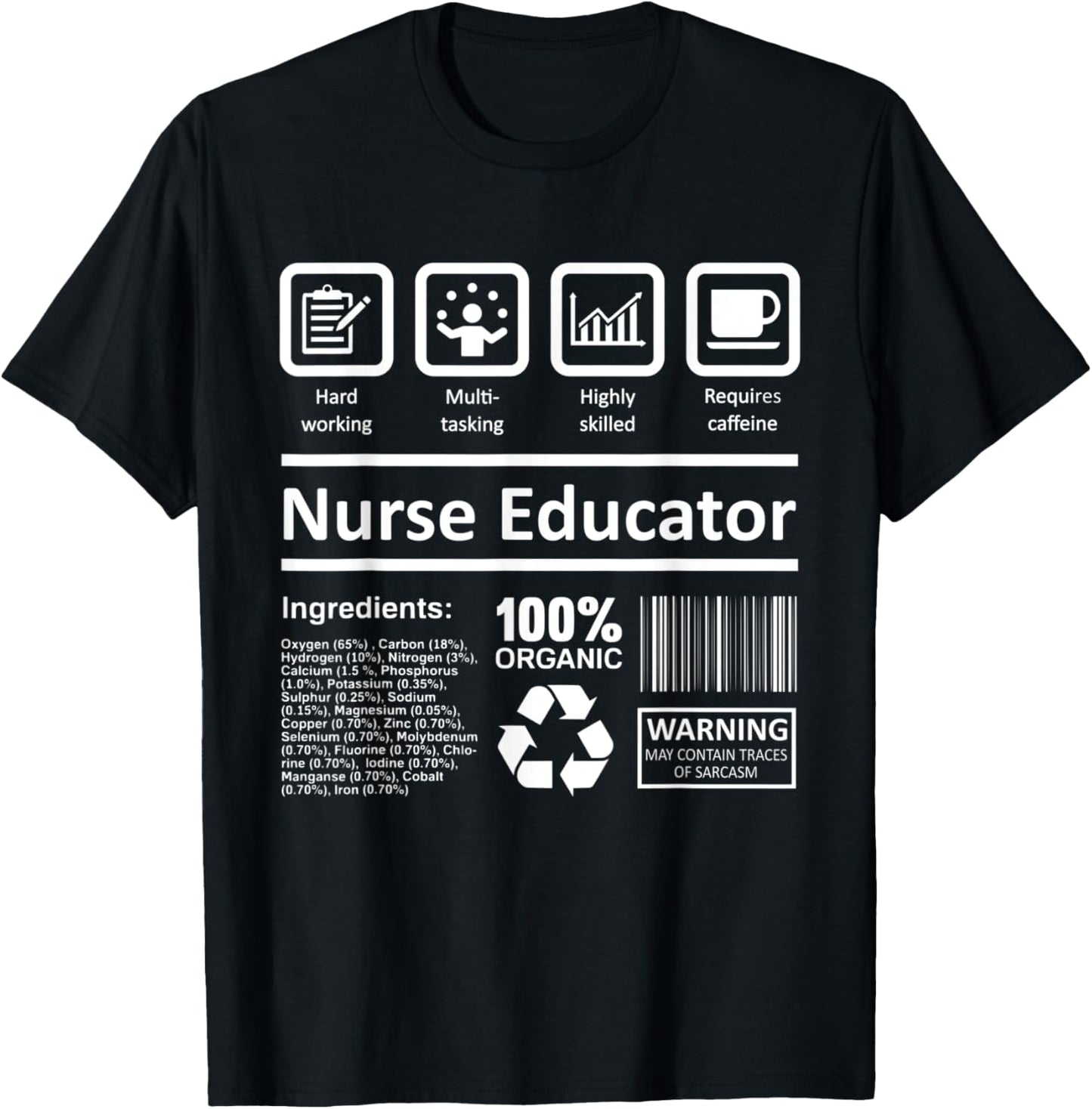 Nurse Educator Shirt Men Women Nursing Instructor Teacher T-Shirt - T-Shirt | Black