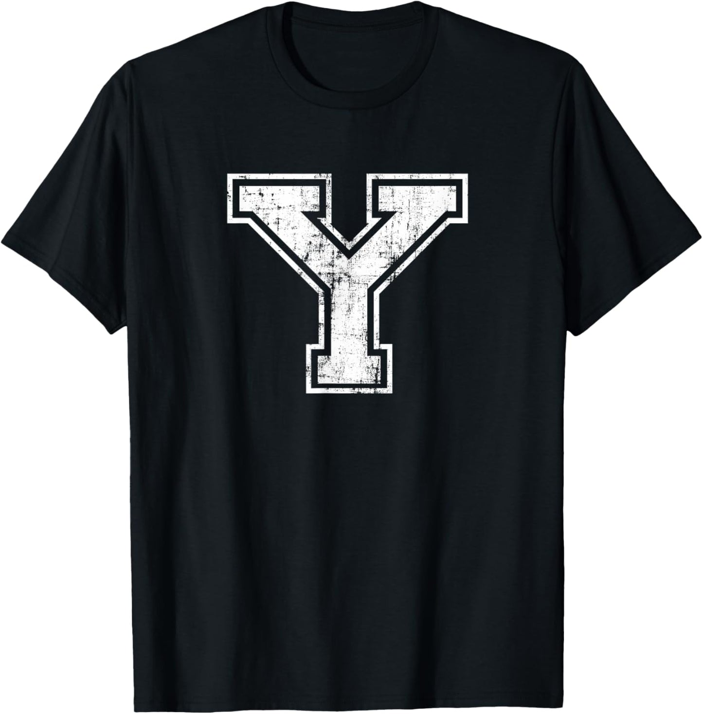Letter Y Uppercase Alphabet Initial School College Varsity T-Shirt - T-Shirt | Black