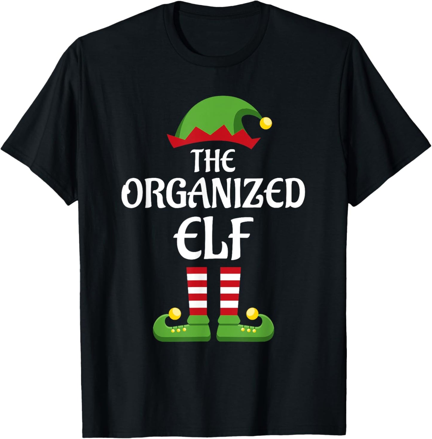 Organized Elf Family Matching Group Christmas T-Shirt - T-Shirt | Black