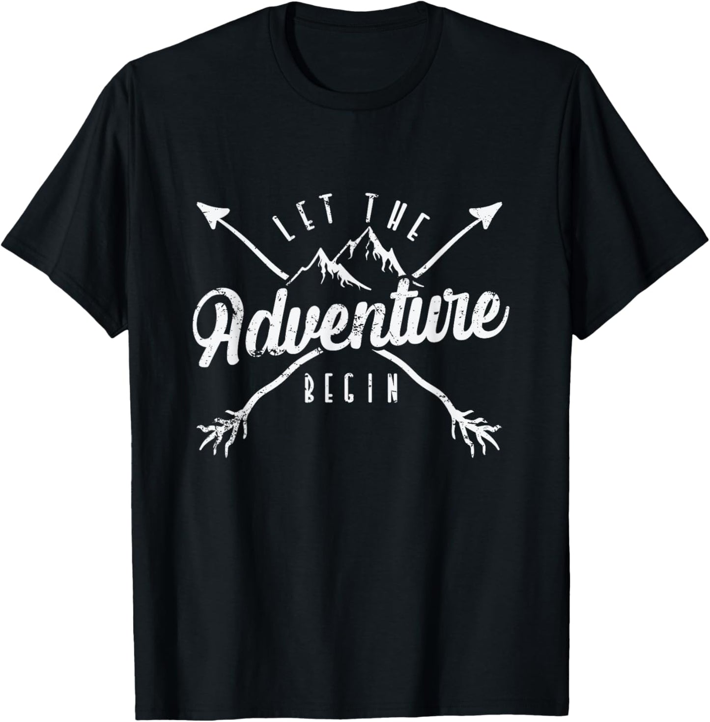 Camping "Let The Adventure Begin" T-Shirt - T-Shirt | Black