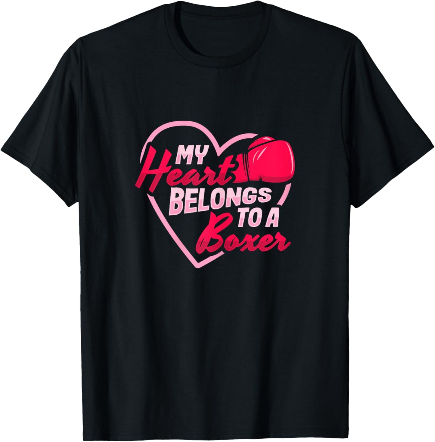 Boxing Husband My heart belongs to a boxer for a Boxing Wife T-Shirt - T-Shirt | Black
